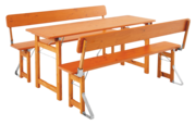 Designgarnitur Rustica mit Lehne auf transparentem Hintergrund.