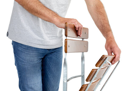 The beer garden chair is foldable.