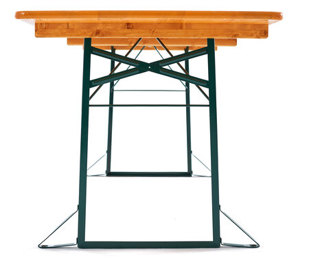 The front view of the wide beer table.
