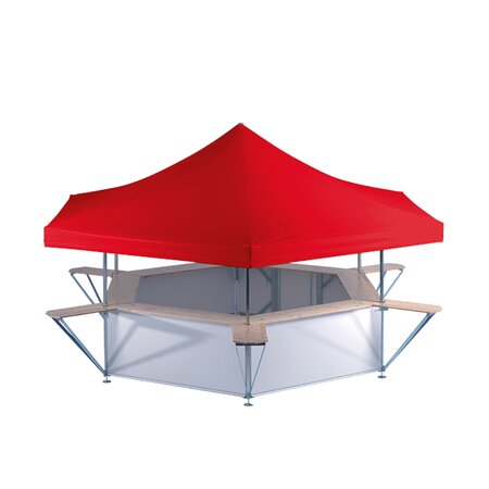 A beer stand with a counter extension.