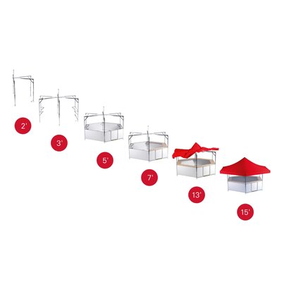 Step by step instructions for assembling the roof of a beer stand.