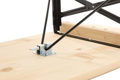 Folding furniture lock for the stability of the underframe.