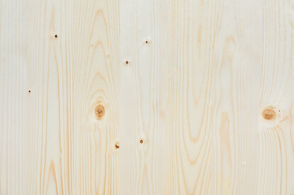 The wooden top of the beer garden table sets in nature.