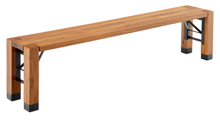 The bench of the design set Lago is set up.