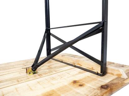 The folding furniture lock of the base frame in hardwarestore quality is shown.