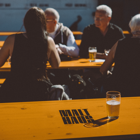 Custom beer garden table set with ink print